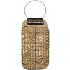 imageThe Novogratz Dried Plant Handmade Rattan Weaved Decorative Candle Lantern with Glass Holder and Handle 13quot x 12quot x 20quot Brown