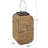 imageThe Novogratz Dried Plant Handmade Rattan Weaved Decorative Candle Lantern with Glass Holder and Handle 13quot x 12quot x 20quot Brown