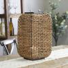 imageThe Novogratz Dried Plant Handmade Rattan Weaved Decorative Candle Lantern with Glass Holder and Handle 13quot x 12quot x 20quot Brown