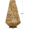 imageThe Novogratz Plastic Rattan Handmade Candle Lantern with Wrapped Zig Zag Design 12quot x 12quot x 20quot Light Brown