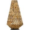 imageThe Novogratz Plastic Rattan Handmade Candle Lantern with Wrapped Zig Zag Design 12quot x 12quot x 20quot Light Brown