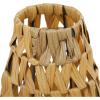 imageThe Novogratz Plastic Rattan Handmade Candle Lantern with Wrapped Zig Zag Design 12quot x 12quot x 20quot Light Brown