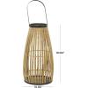imageThe Novogratz Wicker Handmade Slatted Frame Decorative Candle Lantern with Handle 11quot x 11quot x 20quot Brown11 x 11 x 20