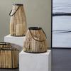 imageThe Novogratz Wicker Handmade Slatted Frame Decorative Candle Lantern with Handle 11quot x 11quot x 20quot Brown15 x 13 x 13