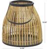 imageThe Novogratz Wicker Handmade Slatted Frame Decorative Candle Lantern with Handle 11quot x 11quot x 20quot Brown15 x 13 x 13