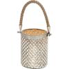 imageDeco 79 Glass Handmade Indoor Outdoor Candle Lantern Decorative Lantern Candle Holder with Rope Handle Lantern 5quot x 5quot x 13quot Silver5 by 13
