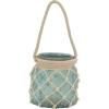 imageDeco 79 Glass Indoor Outdoor Candle Lantern Decorative Lantern Candle Holder with Rope Handle Lantern 7quot x 7quot x 18quot ClearAquamarine