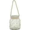 imageDeco 79 Glass Indoor Outdoor Candle Lantern Decorative Lantern Candle Holder with Rope Handle Lantern 7quot x 7quot x 18quot ClearClear