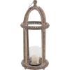 imageDeco 79 Rustic Wood and Glass Candle Lantern 10quotW x 29quotH Brown Clear