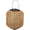 imageThe Novogratz Dried Plant Handmade Decorative Candle Lantern with Glass Holder and Handle 12quot x 11quot x 16quot Brown
