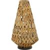 imageThe Novogratz Plastic Rattan Handmade Candle Lantern with Wrapped Zig Zag Design 12quot x 12quot x 20quot Light Brown