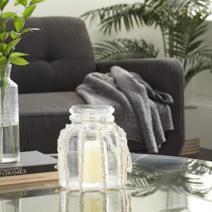 imageDeco 79 Glass Decorative Candle Lantern with Rope Handle 8quot x 7quot x 8quot Clear8 X 7 X 8
