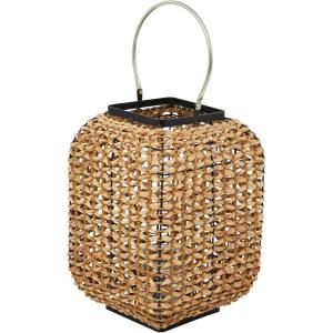 imageThe Novogratz Dried Plant Handmade Decorative Candle Lantern with Glass Holder and Handle 12quot x 11quot x 16quot Brown