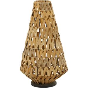 imageThe Novogratz Plastic Rattan Handmade Candle Lantern with Wrapped Zig Zag Design 12quot x 12quot x 20quot Light Brown