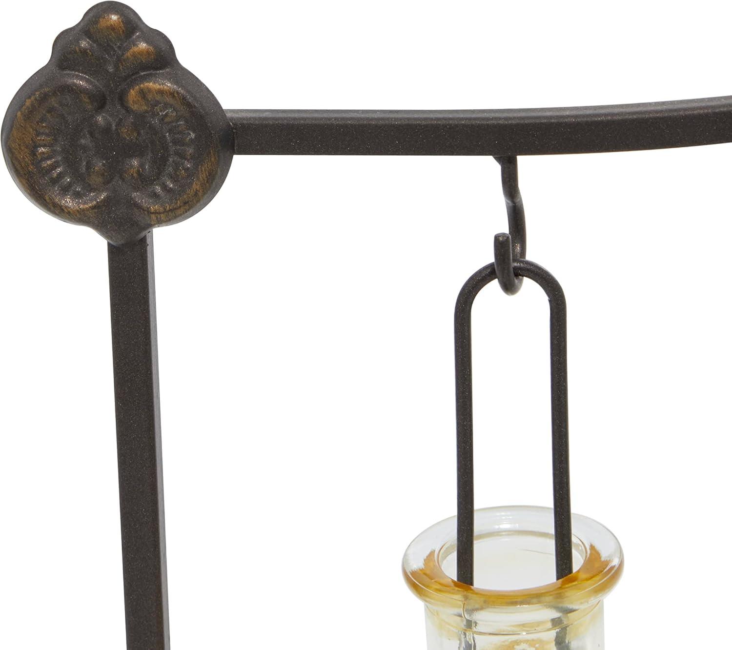 imageDeco 79 Metal Indoor Outdoor Candle Lantern Hanging Bottle Decorative Lantern Candle Holder Lantern 24quot x 5quot x 12quot Multi Colored