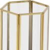 imageCosmoLiving by Cosmopolitan Glass Decorative Candle Lantern with Metal Plate Set of 3 6quot 8quot 10quotH Gold3 PIECES SMALL SIZE