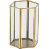 imageCosmoLiving by Cosmopolitan Glass Decorative Candle Lantern with Metal Plate Set of 3 6quot 8quot 10quotH Gold3 PIECES SMALL SIZE Pack of 5
