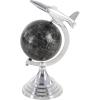 imageDeco 79 Aluminum Airplane World Map Globe 8quot x 8quot x 12quot SilverSilver