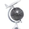 imageDeco 79 Aluminum Airplane World Map Globe 8quot x 8quot x 12quot SilverSilver