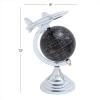 imageDeco 79 Aluminum Airplane World Map Globe 8quot x 8quot x 12quot SilverSilver