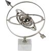 imageDeco 79 Aluminum Armillary Globe with Marble Base 10quot x 7quot x 13quot SilverSilverWhite