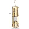 imageDeco 79 Brass Metal Decorative Candle Lantern with Handle 4quot x 4quot x 10quot Gold