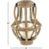 imageDeco 79 Farmhouse Recycled Wood Candle Lantern 10quot x 10quot x 16quot Beige Black Clear