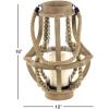 imageDeco 79 Farmhouse Recycled Wood Candle Lantern 10quot x 10quot x 16quot Beige Black Clear