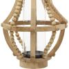 imageDeco 79 Farmhouse Recycled Wood Candle Lantern 10quot x 10quot x 16quot Beige Black Clear