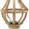 imageDeco 79 Farmhouse Recycled Wood Candle Lantern 10quot x 10quot x 16quot Beige Black Clear
