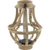 imageDeco 79 Farmhouse Recycled Wood Candle Lantern 10quot x 10quot x 16quot Beige Black Clear