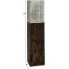 imageDeco 79 Mango Wood Handmade Indoor Outdoor Candle Lantern Laser Cut Metal Decorative Lantern Candle Holder Lantern 8quot x 8quot x 35quot BrownBrown