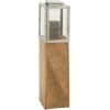 imageDeco 79 Mango Wood Handmade Indoor Outdoor Candle Lantern Laser Cut Metal Decorative Lantern Candle Holder Lantern 8quot x 8quot x 35quot BrownLight Brown
