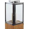 imageDeco 79 Mango Wood Handmade Indoor Outdoor Candle Lantern Laser Cut Metal Decorative Lantern Candle Holder Lantern 8quot x 8quot x 35quot BrownLight Brown