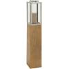 imageDeco 79 Mango Wood Handmade Indoor Outdoor Candle Lantern Laser Cut Metal Decorative Lantern Candle Holder Lantern 8quot x 8quot x 35quot BrownLight Brown