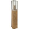 imageDeco 79 Mango Wood Handmade Indoor Outdoor Candle Lantern Laser Cut Metal Decorative Lantern Candle Holder Lantern 8quot x 8quot x 35quot BrownLight Brown