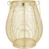 imageDeco 79 Metal Decorative Candle Lantern with Thin Metal Handle 7quot x 7quot x 9quot Gold