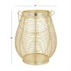 imageDeco 79 Metal Decorative Candle Lantern with Thin Metal Handle 7quot x 7quot x 9quot Gold