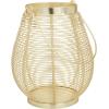 imageDeco 79 Metal Decorative Candle Lantern with Thin Metal Handle 7quot x 7quot x 9quot Gold