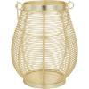 imageDeco 79 Metal Decorative Candle Lantern with Thin Metal Handle 7quot x 7quot x 9quot Gold