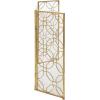 imageDeco 79 Metal Geometric Foldable Mesh Netting 3 Panel Fireplace Screen 53quot x 1quot x 31quot GoldGold
