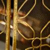 imageDeco 79 Metal Geometric Foldable Mesh Netting 3 Panel Fireplace Screen 53quot x 1quot x 31quot GoldGold