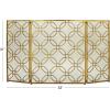 imageDeco 79 Metal Geometric Foldable Mesh Netting 3 Panel Fireplace Screen 53quot x 1quot x 31quot GoldGold