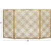 imageDeco 79 Metal Geometric Foldable Mesh Netting 3 Panel Fireplace Screen 53quot x 1quot x 31quot GoldGold