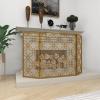 imageDeco 79 Metal Geometric Foldable Mesh Netting 3 Panel Fireplace Screen 53quot x 1quot x 31quot GoldGold