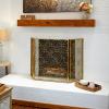 imageDeco 79 Metal Geometric Foldable Mesh Netting 3 Panel Fireplace Screen 53quot x 1quot x 31quot GoldGold
