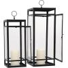imageDeco 79 Metal Indoor Outdoor Candle Lantern Decorative Lantern Candle Holder Lantern 8quot x 8quot x 16quot Black2675  2165H