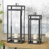 imageDeco 79 Metal Indoor Outdoor Candle Lantern Decorative Lantern Candle Holder Lantern 8quot x 8quot x 16quot Black2675  2165H