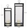 imageDeco 79 Metal Indoor Outdoor Candle Lantern Decorative Lantern Candle Holder Lantern 8quot x 8quot x 16quot Black2675  2165H