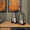 imageDeco 79 Metal Indoor Outdoor Candle Lantern Decorative Lantern Candle Holder Lantern 8quot x 8quot x 16quot Black27  22H